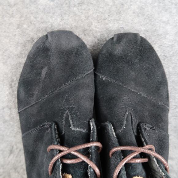 Toms Shoes Womens 6 Desert Booties Wedge Ankle Boot Fashion Casual Suede Black - Picture 11 of 15